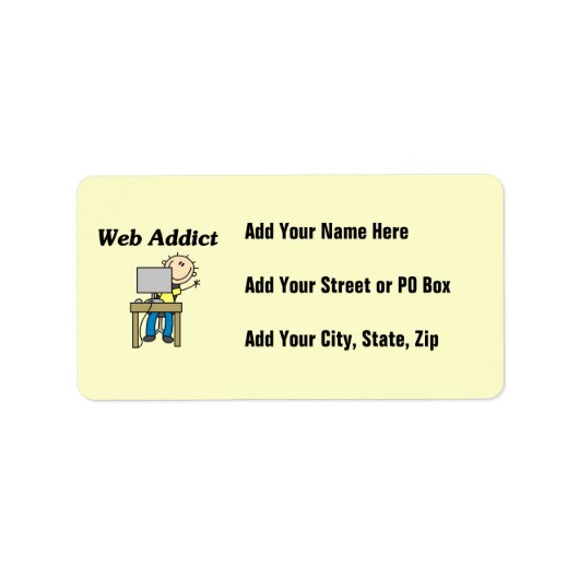 Webverslaafde Etiket (Voorkant)