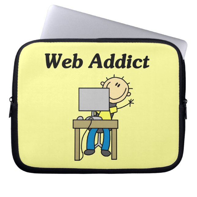 Webverslaafde Laptop Sleeve (Voorkant)