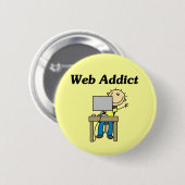 Webverslaafde Ronde Button 5,7 Cm (Voorkant /achterkant)