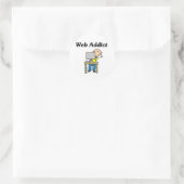 Webverslaafde Ronde Sticker (Tas)