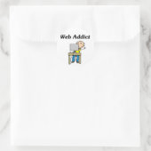 Webverslaafde Ronde Sticker (Tas)