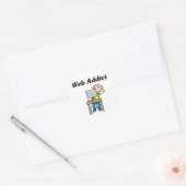 Webverslaafde Ronde Sticker (Envelop)