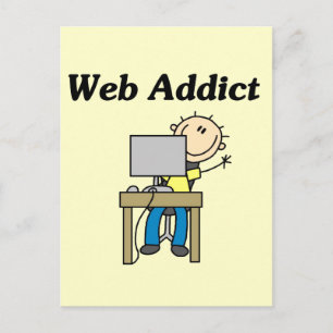 Webverslaafde T-shirts en cadeaus Briefkaart