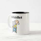 Webverslaafde Tweekleurige Koffiemok (Voorkant links)