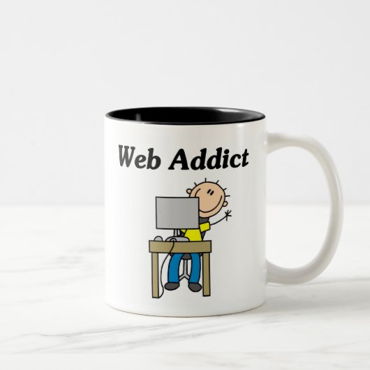 Webverslaafde Tweekleurige Koffiemok (Rechts)