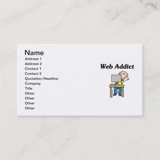 Webverslaafde Visitekaartje (Voorkant)