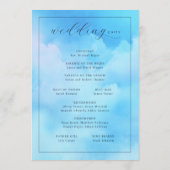 "Wed" Blue Cloudy Sky Ceremony Schedule Programmakaart (Achterkant)