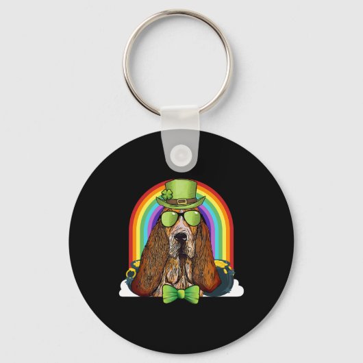 Wed Hound Dog Kabouter Grappige St. Patrick's Dag Sleutelhanger (Voorkant)