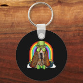 Wed Hound Dog Kabouter Grappige St. Patrick's Dag Sleutelhanger (Voorkant)
