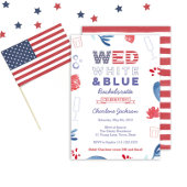 WED Red White en Blue Bachelorette Vrijgezellenfee Kaart