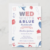 WED Red White en Blue Bachelorette Vrijgezellenfee Kaart (Voorkant)