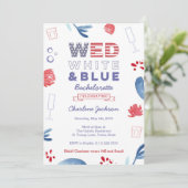 WED Red White en Blue Bachelorette Vrijgezellenfee Kaart (Staand voorkant)