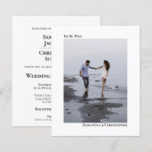 Wed Simple White BUDGET Weduwfoto Uitnodigen (Voorkant / Achterkant)