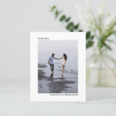 Wed Simple White BUDGET Weduwfoto Uitnodigen (Staand voorkant)