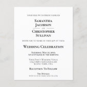 Wed Simple White BUDGET Weduwfoto Uitnodigen (Achterkant)