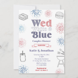 Wed White Blue Patriotic Couples Weduwer Kaart