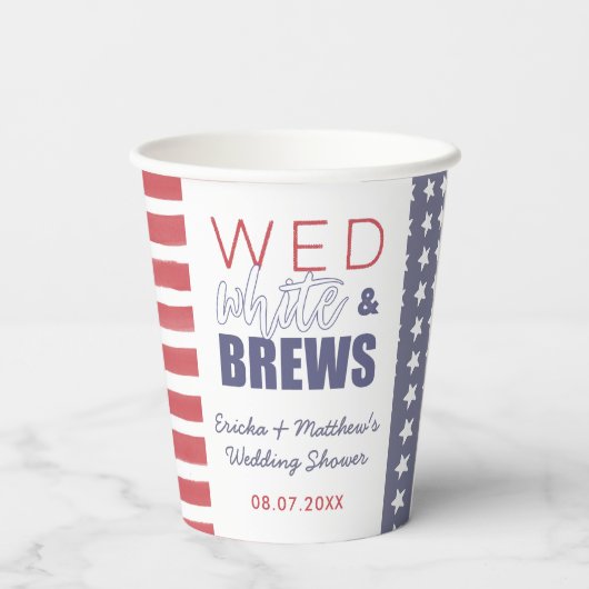 Wed White en Brews — 4 juli — stelletjes Papieren Bekers (Achterkant)