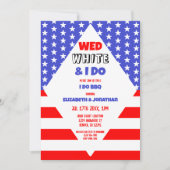 Wed, White en I doen patriottisch I Do BBQ Kaart (Voorkant)