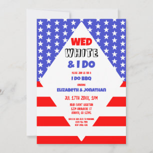 Wed, White en I doen patriottisch I Do BBQ Kaart