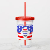Wed, White en ik doen een patriottisch bruiloft ev Acryl Drinkbeker (Voorkant)