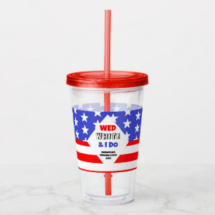 Wed, White en ik doen een patriottisch bruiloft ev Acryl Drinkbeker