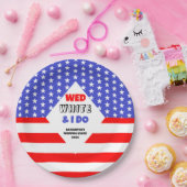 Wed, White en ik doen een patriottisch bruiloft ev Papieren Bordje (Feest)