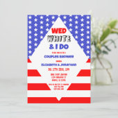 Wed, White en ik doen patriottische paren weduwing Kaart (Staand voorkant)