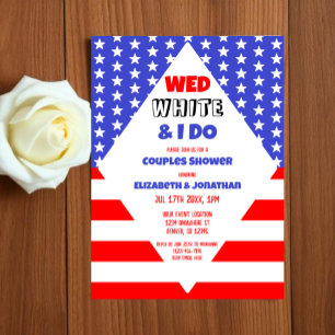 Wed, White en ik doen patriottische paren weduwing Kaart