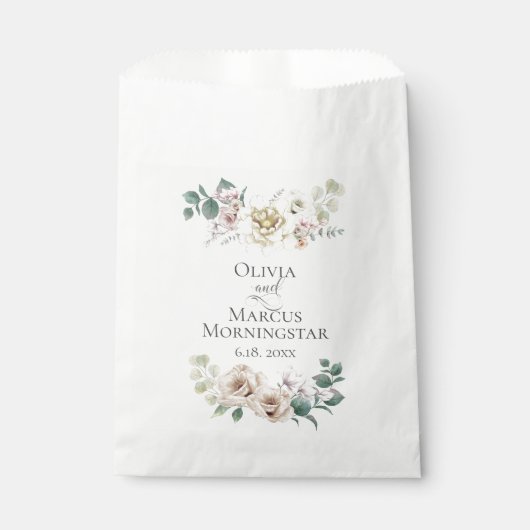 Wedbloemen Ivory Peony Flowers Bedankzakje (Voorkant)