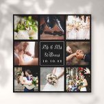 Weddag Foto Collage Aangepast Canvas Afdruk<br><div class="desc">Pas uw acht favoriete trouwdagfoto's,  naam en speciale datum aan met een unieke foto-collage,  een uniek geheugen en een unieke gave. Een heerlijk koepel voor de schat! U kunt de achtergrond aanpassen aan uw favoriete kleur. Ontworpen door: Thisnotme©</div>
