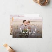 Weddag Foto script legant bedankt Notitiekaartje (Voorkant / Achterkant in situ)