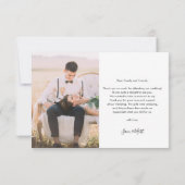 Weddag Foto script legant bedankt Notitiekaartje (Achterkant)