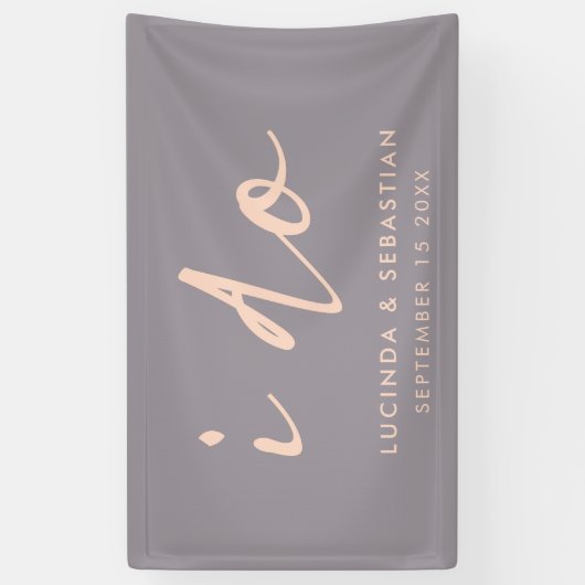 Weddag Modern legant script dat ik grijs maak Spandoek (Verticaal)