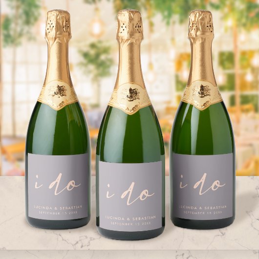 Weddag Modern legant script dat ik grijs maak Sparkling Wijnetiket