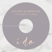 Weddag Modern legant script dat ik grijs maak Wijnglaslabel (Voorkant)