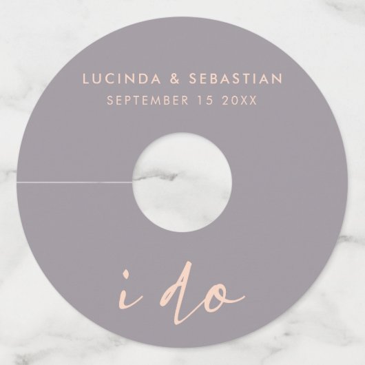 Weddag Modern legant script dat ik grijs maak Wijnglaslabel (Voorkant)