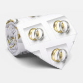 ***WEDDAG** STROPDAS *MET RINGEN VOOR UW GROEP* (Opgerold)