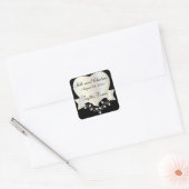 Weddag White Gold Heart | Personaliseren Vierkante Sticker (Envelop)
