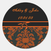 Weddatum - Gepersonaliseerd Ronde Sticker (Voorkant)