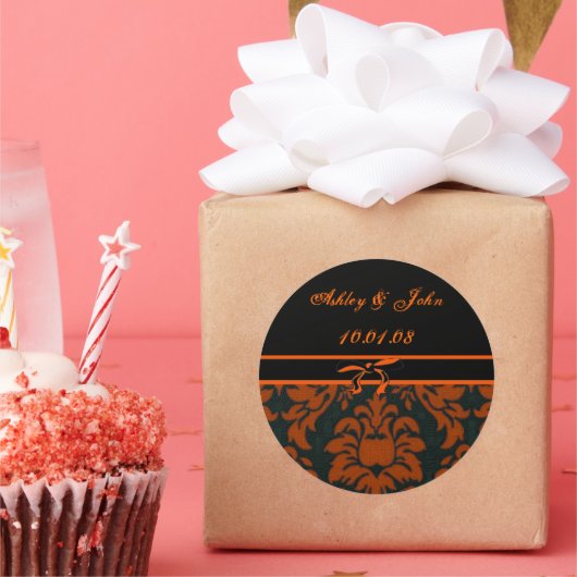 Weddatum - Gepersonaliseerd Ronde Sticker (Feest)