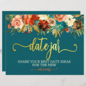 Weddatum Jar Sign - Blauwgroen en Oranje huwelijk (Voorkant / Achterkant)