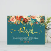 Weddatum Jar Sign - Blauwgroen en Oranje huwelijk (Staand voorkant)