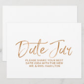 Weddatum Jar Sign | Stylish Gold Roos Lettered Kaart (Voorkant / Achterkant)