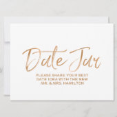 Weddatum Jar Sign | Stylish Gold Roos Lettered Kaart (Voorkant)