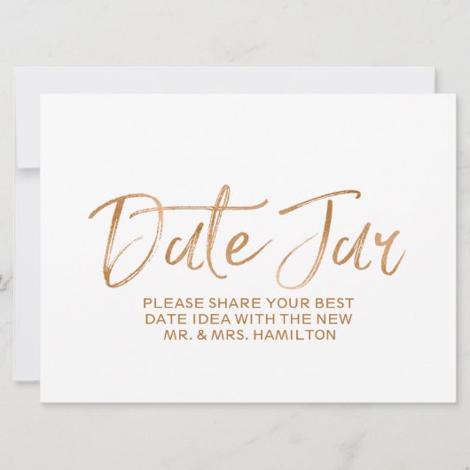 Weddatum Jar Sign | Stylish Gold Roos Lettered Kaart (Voorkant)