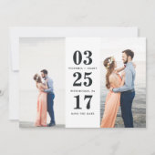 Weddatum waarop de datumkaart is opgeslagen save the date (Voorkant)