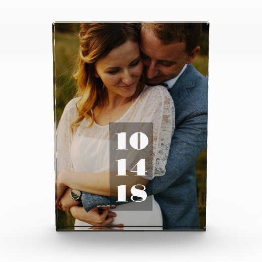 Weddatumfoto Fotoblokken (Voorkant)