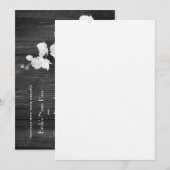 Weddding Invite - Barnwood & Orchids Kaart (Voorkant / Achterkant)