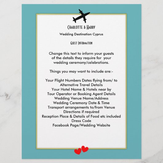 Wedde Bestemmingen Abrede Gast Informatie (Voorkant)