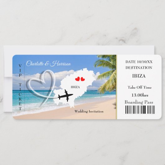 Wedde Destination Ibiza Ticket Kaart (Voorkant)